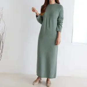 여성 홀가먼트 캐시미어 울 니트 롱 원피스 모임룩 하객룩