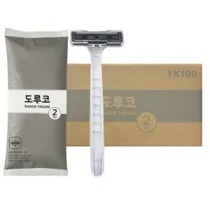 도루코 TNC200-1P 트윈 2중날 휴대용면도기 100개 개별포장 일회용 업소용 면도기