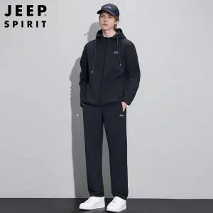 JEEP SPIRIT 남성 기모 트레이닝셋트 겨울 상하복 후드 조거 바지 세트