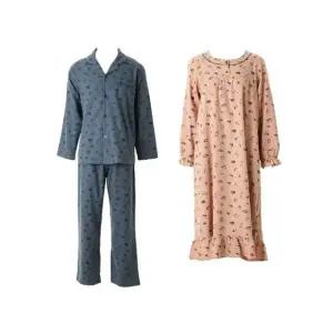 [갤러리아] [커플]면100% 약기모 고양이나염 파자마 원피스 세트(VPA4552M/GN_2C)