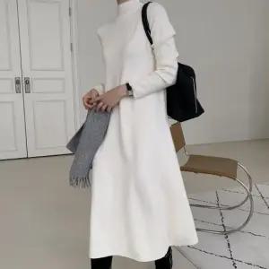 여자 봄 가을 겨울 무지 반목 니트 롱원피스 모임룩 하객룩