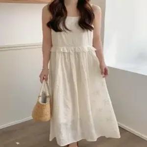 여성 도로시 프릴 뷔스티에 민소매 끈나시 롱 원피스