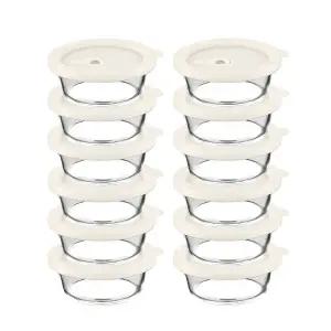 내열오븐유리 촉촉한 즉석한끼용기(원형 400mlx6p)-2개 밥용기 유리용기 냉동밥보관 찜기 반찬통