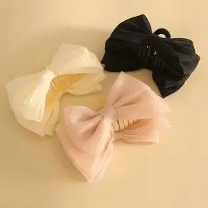 집게핀 쉬폰 리본모양 헤어 집게핀 13CM 머리핀 올림머리