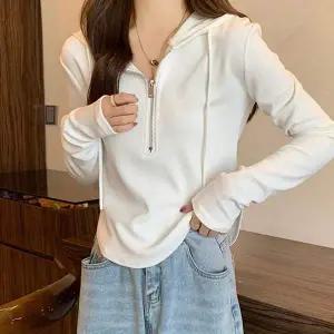 여성 반집업 후드티 1P 데일리 긴팔 하프집업 티셔츠 여성티셔츠