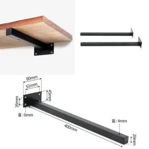 철제 브라켓 일자 벽선반대 2p세트 400mm 선반거치대 벽선반 선반받침대 선반지지대