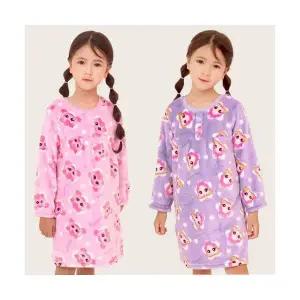 캐치티니핑 아동 겨울 수면 파자마 원피스 하츄핑 오로라 유아 아동 잠옷