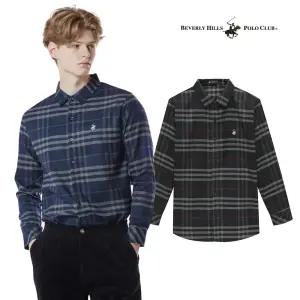 [비버리힐스폴로클럽]남성 클래식 체크 패턴 카라 셔츠 YS377
