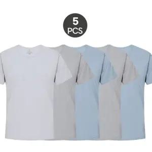 남성면런닝 반팔 티셔츠 런닝 순면 40수 무지 컬러 5매 속옷 선물