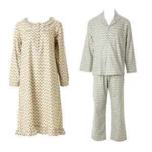 [갤러리아] 커플]와코루 부드럽고 보온성이 뛰어난 면기모 파자마[WPA5487M WGN5487W]