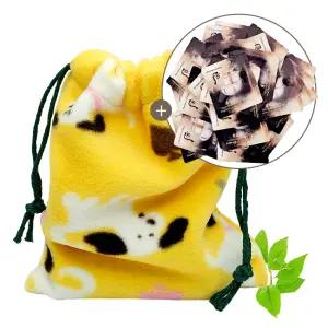 복주머니파우치 (후 화현 아이크림60매) 노랑강아지 극세사M