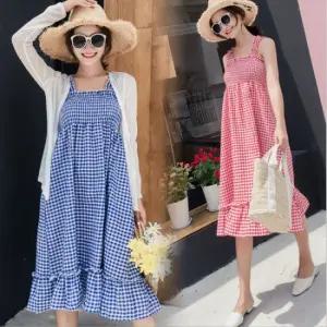 체크린넨나시원피스 가디건세트 282 빅사이즈여성의류