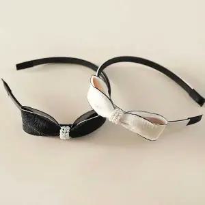 [콩심팥심]머리띠 진주장식 쉬폰리본 헤어밴드 여성 데일리 패션 벨벳머리띠