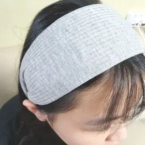[콩심팥심]넓은 여성 그레이 니트 머리띠 헤어밴드