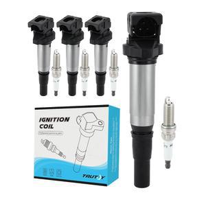 TAUTOY 미니 쿠퍼 2007-2015, 컨트리맨 2011-2016, 페이스맨 2013-2016, 교체 # C1692 GN10328 12137575010 1213755001 5C1749 597091용 UF598 점화 코일 팩 및 이리듐 스파크 플러그 4개 세트(1.6L만 해당)