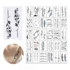 [콩심팥심]SET 30P 타투스티커 E 타투판박이 타투스티커 레터링