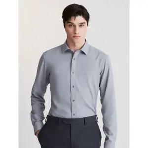 [하프클럽/듀퐁셔츠]솔리드 기모 트리콜로르 956 뉴 캐주얼 핏 셔츠 그레이 SE5FM22LS956SGY