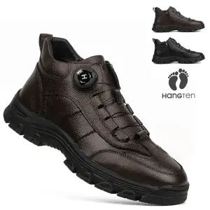 행텐 소가죽 남자 다이얼 털부츠 겨울 방한화 지퍼워커 남성 털안감 따뜻한 미끄럼방지 캐주얼화