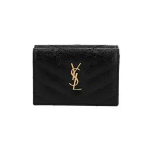 생로랑 668274 BOWA1 1000 카산드라 모노그램 마틀라세 금장 미니 반지갑