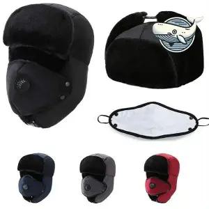 야외 스포츠용 방한 마스크 귀달이 모자 따뜻한 러시아털모자