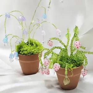 비즈 식물 DIY 키트 화분 만들기 세트 은방울꽃 딸기 꽃 꾸미기 공예 소품