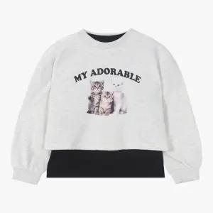 [롯데백화점]신디키즈 쯔리 레이어드 야옹 맨투맨 SET CIMA25W03