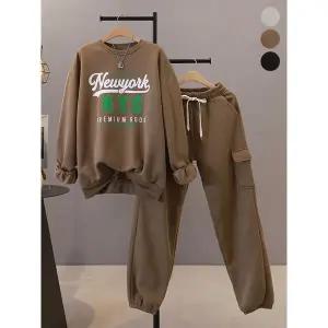 [하프클럽/]그릴스 기모 프린팅 맨투맨   카고 조거 세트_MNOP097