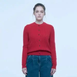 [UNIT](센텀시티점)캐시미어 케이블 베이직 가디건 (ZFKKCA104C-RED)