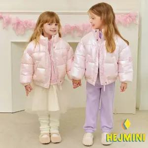 [헤이미니] 트윙클홀로그램하트패딩점퍼