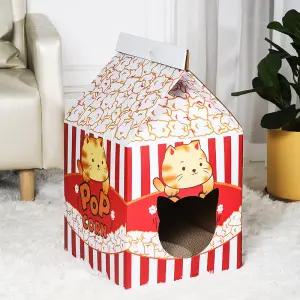 가또나인 고양이 팝콘 우유팩 박스 숨숨집 스크래쳐