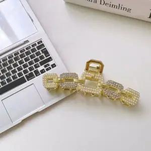 [콩심팥심]여성 큐빅 데일리 올림 진주 클래식 집게핀 머리핀 반