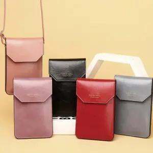 미니멀 원버튼 크로스백 미니 투명창 터치 핸드폰가방