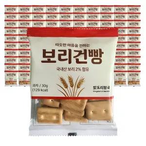 금풍제과 보리건빵 군용 건빵 군대 교회전도 소포장 30g x 100개