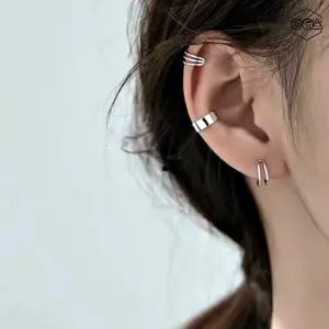 링귀찌 여성용 실버 볼드 이어커프 세트 노알러지 심플 귀걸이