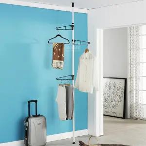 원룸 천장 압축봉 고정 파이프 봉형 옷걸이 날개 행거 옷정리 작은방 조립식 옷방