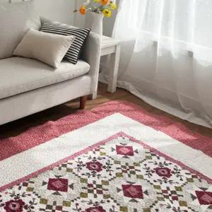 한스갤러리 거실 순면 매트 패턴 밸런스 핑크 200X230