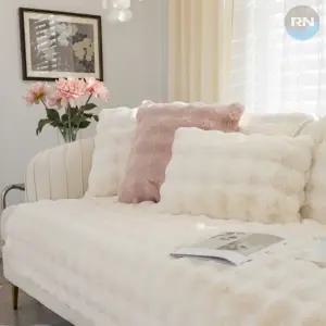 겨울 소파패드 부드러운 극세사 미끄럼 방지 커버 4인용 밍크