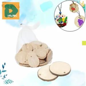 원형나무판 구멍형 60개 DIY 공예 만들기 인테리어 장식 소품 목공