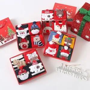 크리스마스 캐릭터양말 4P 겨울양말 선물세트 데코 수면 어린이 여성