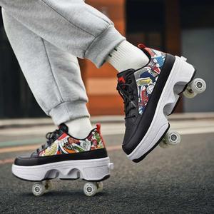 바퀴달린신발 인라인 경량 스케이트 215 휠 휠슈 성인 블랙