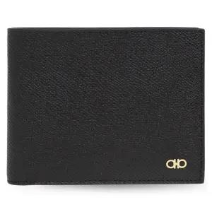 페라가모 25FW 금장 더블 간치니 반지갑 블랙 66-1457 0775650