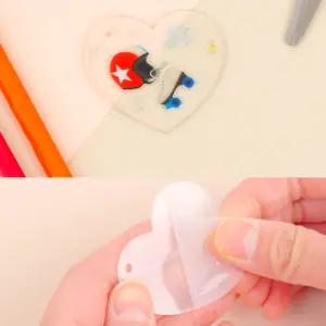 하트아크릴키링 투명DIY아크릴판 셀프제작하트고리 꾸미기재료 1개입