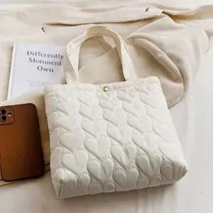 [라일리] Rly 하트 누비 퀼팅 토트백 여성 스퀘어 가방 아이보