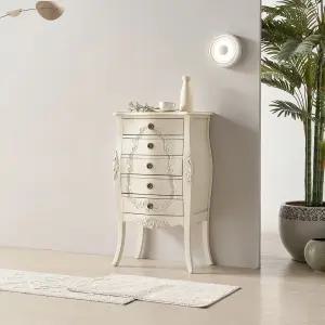 [무료배송] 클래식 엔틱가구 리베카 아이보리 5단 서랍장 [CP]