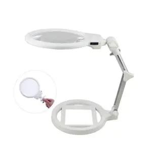 2 관절 돋보기 고배율 360도 공예용 led 돋보기 스탠드 작업용 독서 정밀 작업등 실험용 감정 보석