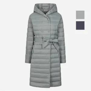 여성 벨티드 후드 경량 롱 패딩점퍼 NUI811)