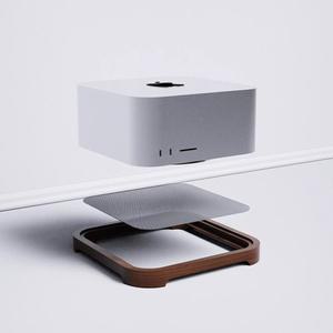 호환 Mac Studio M2/M4용 목재 거치대 스탠드 베이스  데스크탑 냉각 및 방진
