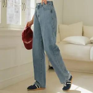 [핑크시슬리] 키별로 밍크기모 히든밴딩 와이드 배기 데님