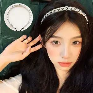 실버 체인 메탈 여자 은 꼬임 머리띠