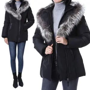 [명품] 맥카지 ADALI X 아달리 폭스퍼 후드 덕다운 슬림 패딩 점퍼ADALI X BLACK